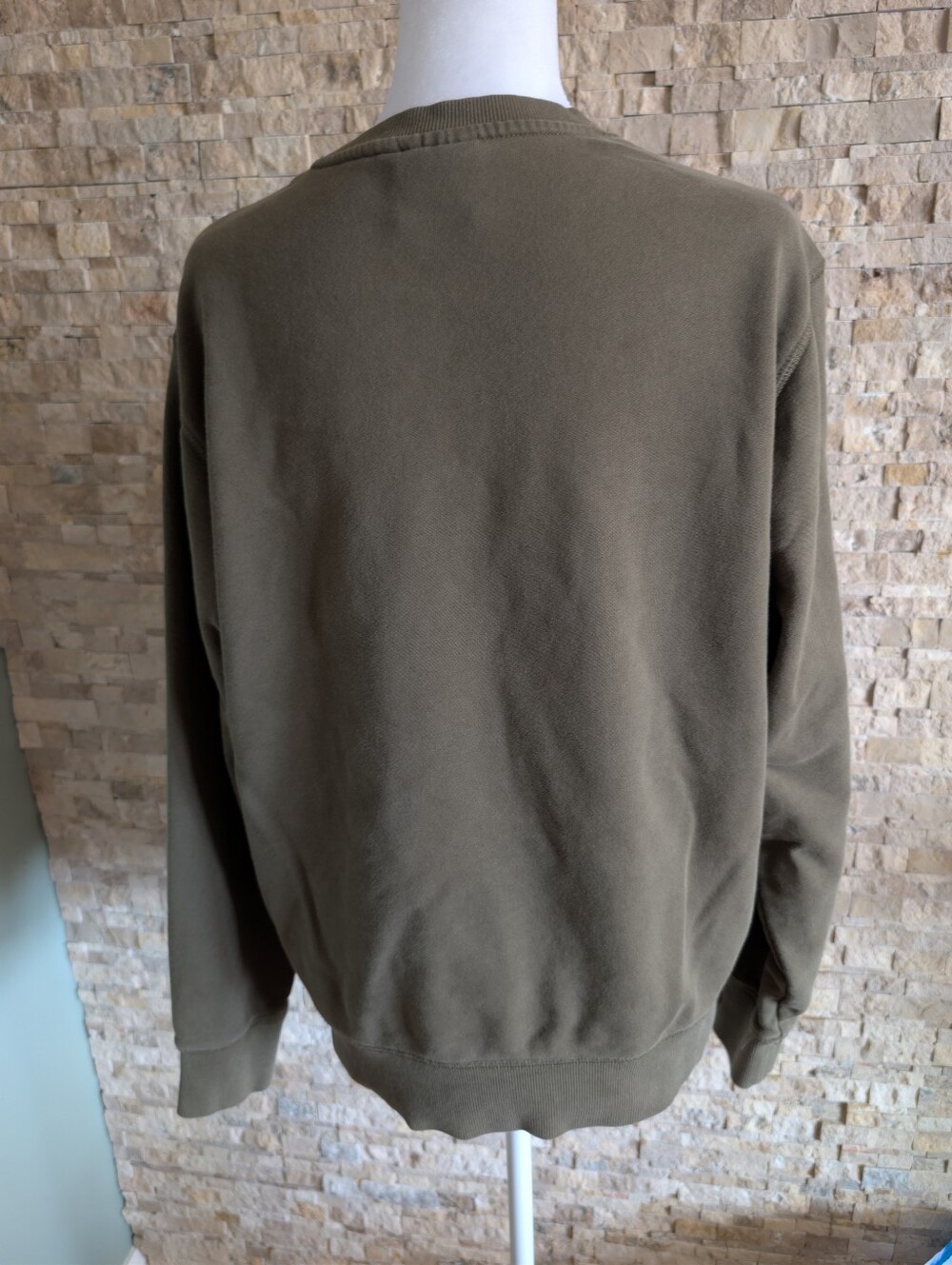 Dickies Olive Green Crewneck Sweatshirt Vintage Style Logo Utility Workwear Sz L image 3